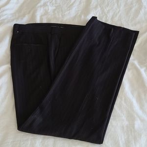 Black pinstriped slacks